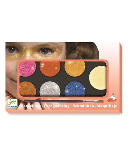 دجيكو - مجموعة ألوان طلاء الوجه ميتاليك مكونة من 6 قطع  - متعددة الألوان