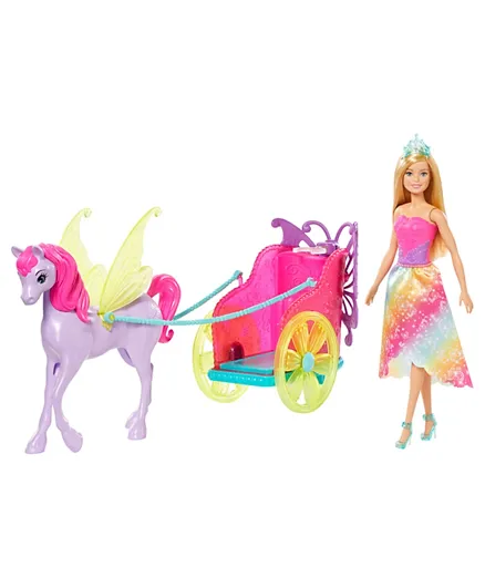 Barbie Dreamtopia Princess, Pegasus And Chariot - Multicolor