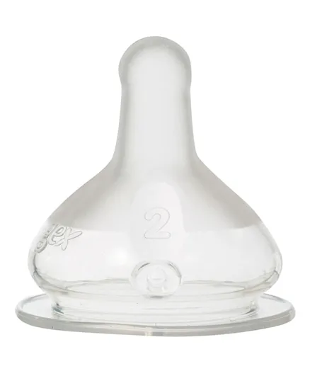Tigex - 3 Speed Wide Neck Silicone Teats - Pack of 2 - Clear
