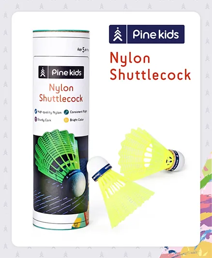 Pine Kids Nylon Shuttle Pack of 6 - Yellow