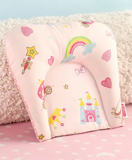 Babyhug U Shaped Pillow Princess Castle Print - Pink
