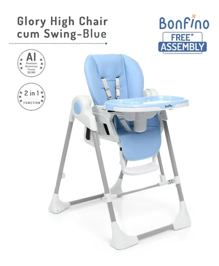 Bonfino 2-in-1  Glory High Chair and Swing - Blue