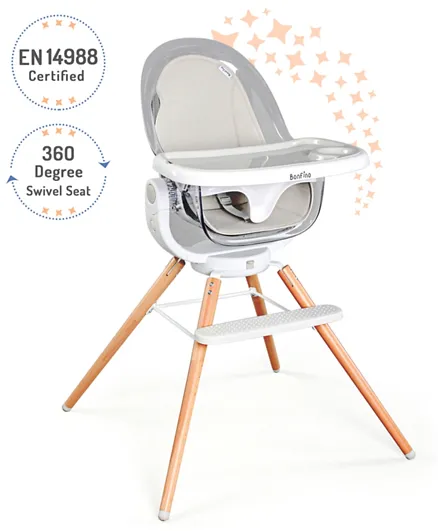 Bonfino Relish High Chair with Removable Tray - Light Grey