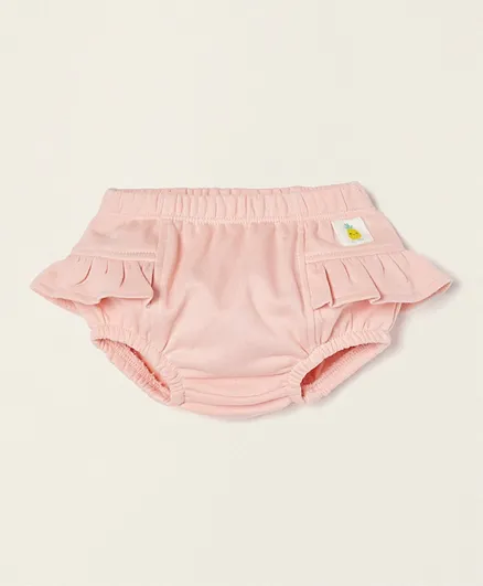 Zippy Pineapple Patched Bloomers with Ruffles - Pink