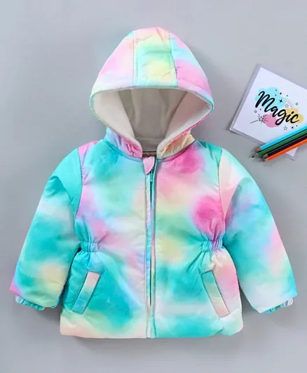 Babyhug Polyester Woven Full Sleeves Heavy Winter Jacket All Over Printed - Multicolour