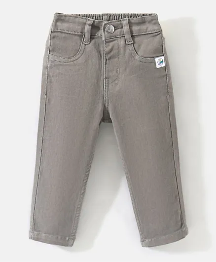 Bonfino Ankle Length Solid Color Jeans - Olive Grey