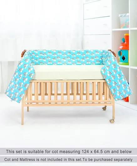 بيبي هاغ - حاجز سرير الأطفال بطبعة باندا - أزرق
