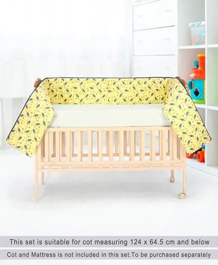 Babyhug Cot Bumpers Rocket Print - Yellow