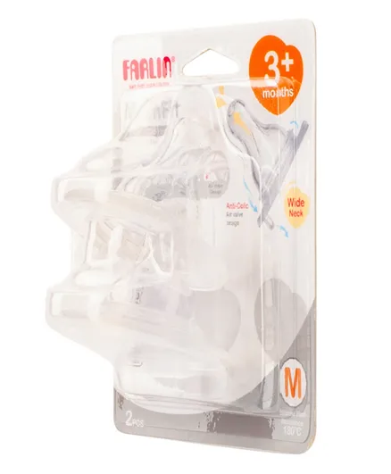 Farlin Mom Fit Transparent Nipple Teats with Wide Neck - Pack of 2