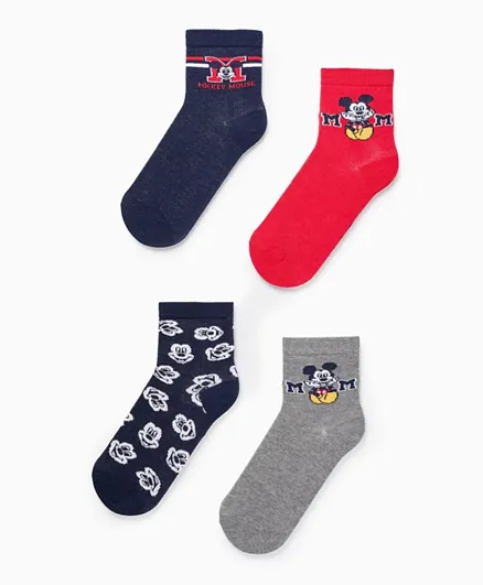 Zippy 4-Pack Mickey Mouse Printed Socks Set - Multicolor
