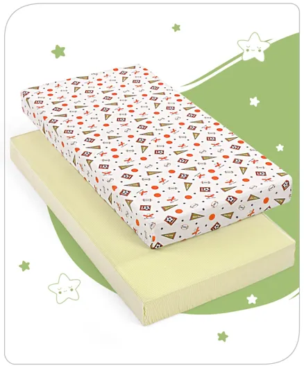 بيبي هاغ - ملاءات سرير قطنية مُجهزة بنقوش رياضية - عبوة من قطعتين - متعدد الألوان