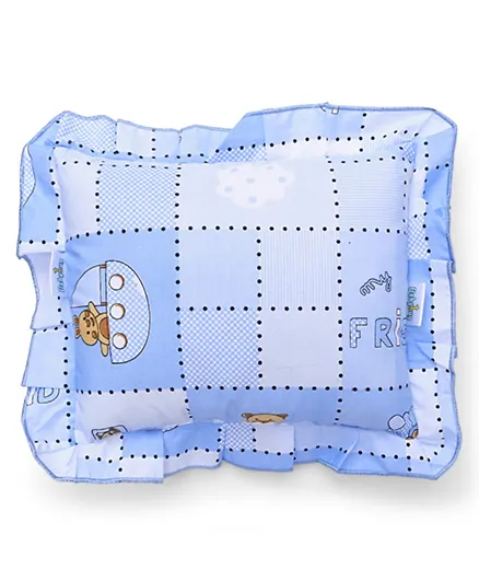 Babyhug Lovely Friends Print Rectangular Pillow - Blue