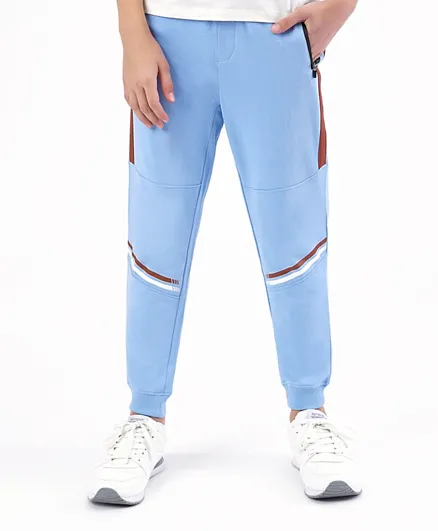 Primo Gino 100% Cotton Ankle Length Cut & Sew Solid Colour Lounge Pant - Blue