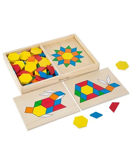 ميليسا & دوج - مكعبات وألواح بنمط خشبي متعدد الألوان - 125 قطعة
