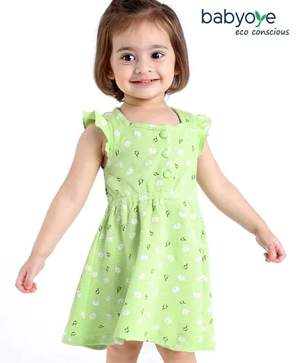 بيبي اوي - فستان بطبعة زهور  - أخضر