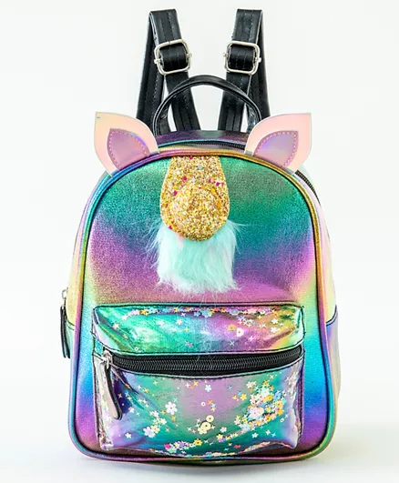 Unicorn Embellished Backpack Multicolor - 9.5 Inch