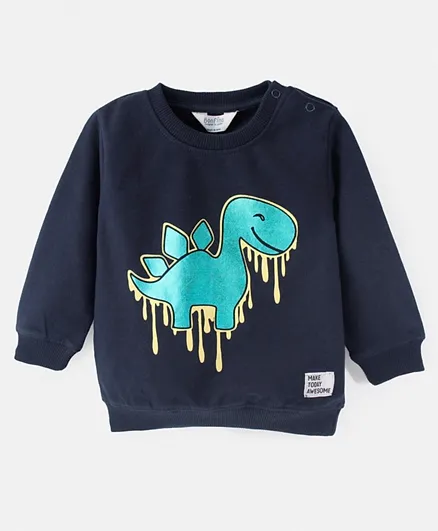 Bonfino 100% Cotton Full Sleeves Dino Print Sweatshirt - Blue