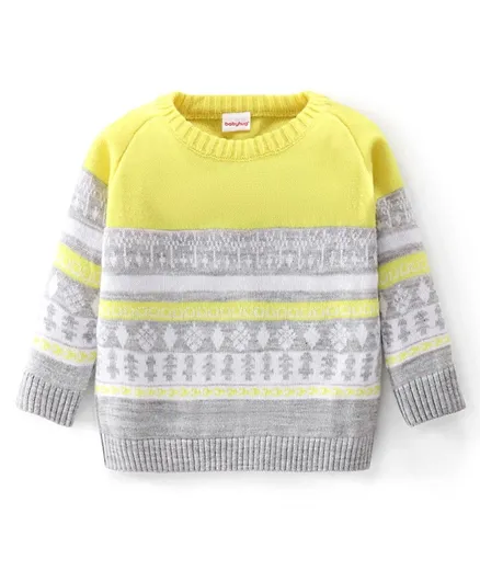 Babyhug Knit Full Sleeves Intarsia Pullover - Multi Color