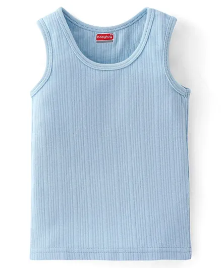 Babyhug Sleeveless Solid Thermal Vest - Blue