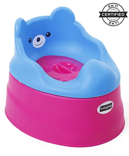 Babyhug Teddy Buddy Potty Chair - Blue Dark Pink