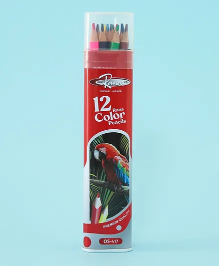 Triangular Color Pencils With Storage Case - 12 Pieces