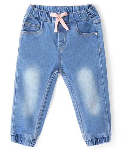 بيبي هاغ - بنطال جينز رياضي بتصميم مغسول بطول كامل - أزرق فاتح