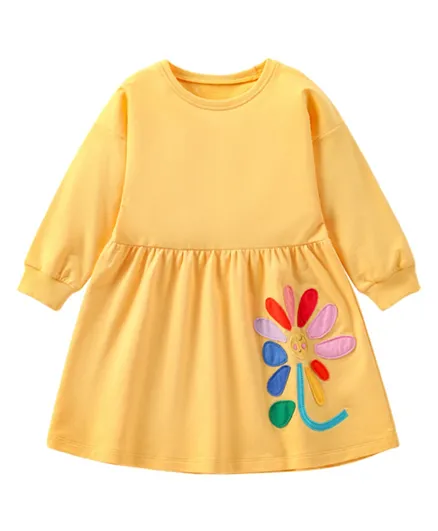 سابس - فستان بطبعات زهور - اصفر