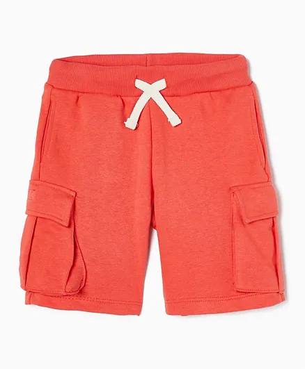 Zippy Sports Shorts with Cargo Pockets - Red