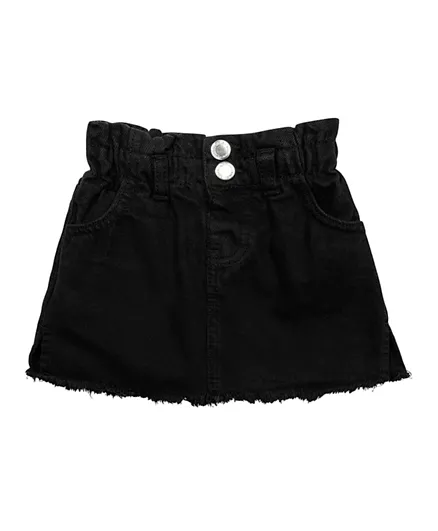 Minoti - Girls Basic Paperbag Waist Denim Skirt-Black