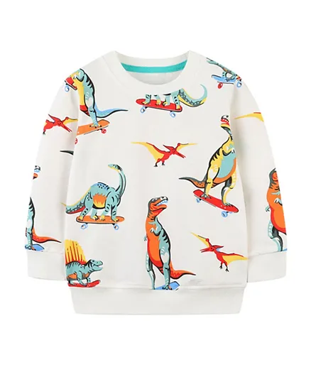 SAPS Skating Dinosaurs All Over Printed Sweatshirt - Multicolor