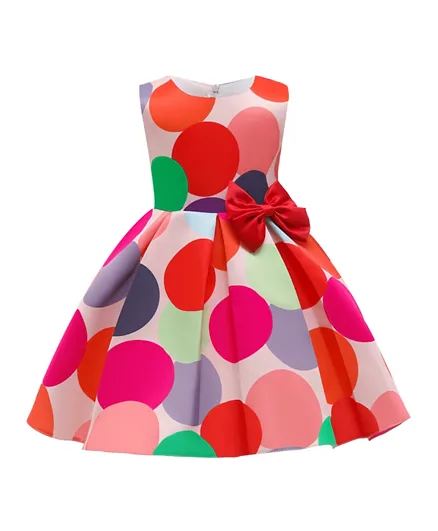 كووكي كيدز فستان حفلة بطباعة فقاعات متعدد الألوان