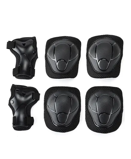 Safety and Protective Knee and Elbow Pads with Wrist Guards Black - Small