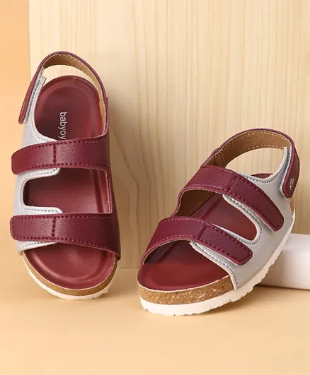 Babyoye Sandals  with Velcro Closure - Red