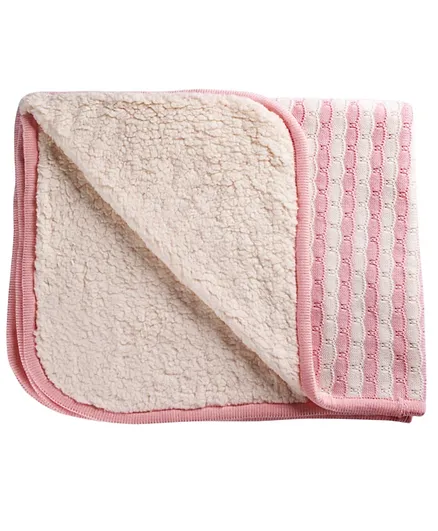 Moon Striped Baby Blanket - Pink