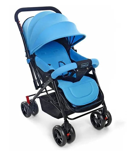 بيبي هاغ عربة أطفال سيمفوني مع مقبض قابل لإعادة الاستخدام وناموسية من  أزرق