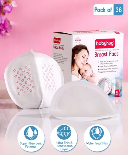 Babyhug 3D Contoured Disposable Breast Pads - Pack of 36