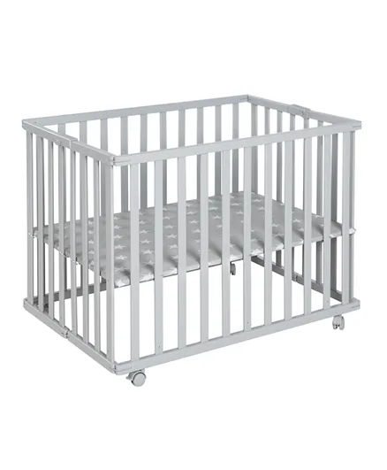 Roba Wooden Foldable Playpen 74 x 100 cm Taupe
