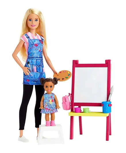 Barbie Blonde Doll With Art Teacher Playset