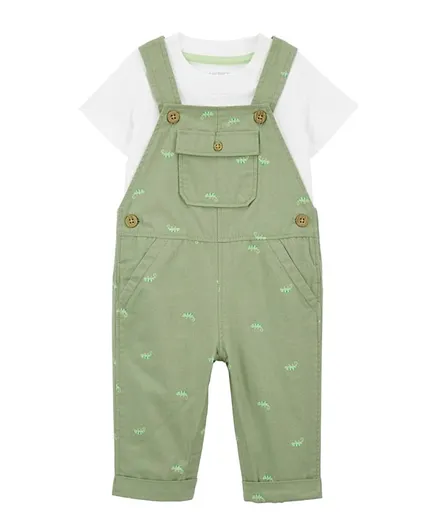 Carter's - 2-Piece Tee & Chameleon Coverall Set - Green/White