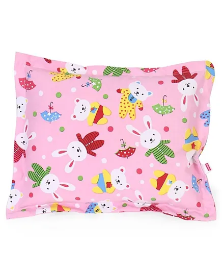 Babyhug Extra Soft Rectangle Baby Pillow Rabbit Print - Pink