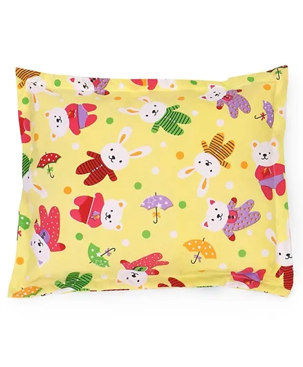Babyhug Rectangle Pillow Rabbit Print - Yellow