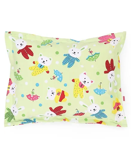 Babyhug Rectangle Pillow Rabbit Print - Green