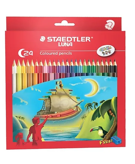 ستيدتلر - طقم أقلام لونا 24 لوناً مع مبراة أقلام مجانية
