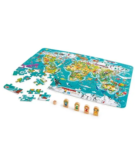 Hape Wooden 2 In 1 World Tour Puzzle And Game - 105 Pieces