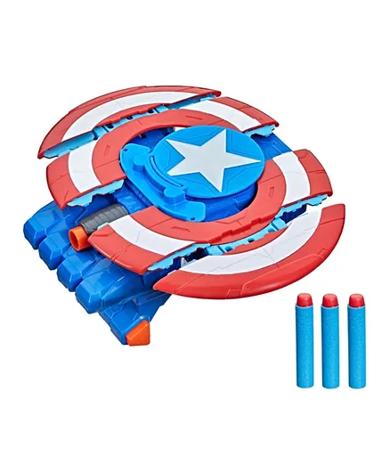 Nerf Marvel Avengers Mech Strike Captain America Strikeshot Shield - Blue