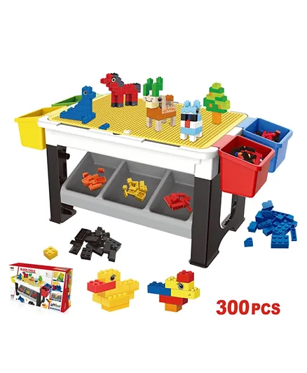 Little Story Blocks 3 In 1 Activity Table With Blocks Construction Set - 301 Pieces