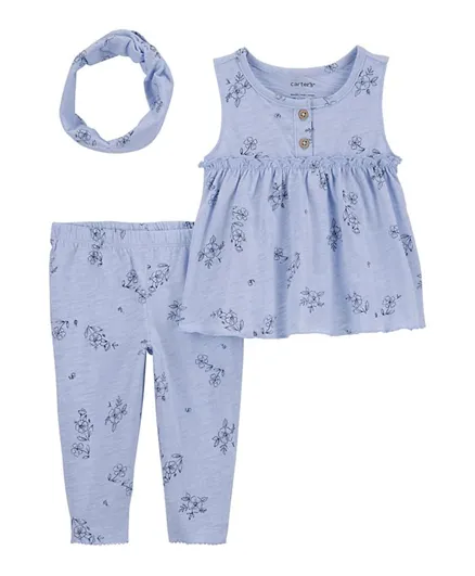 Carter's - 3-Piece Floral Little Outfit Set - Blue