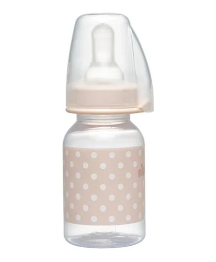 Nip Trendy Bottle With Standard Pp And Round Silicone Teat - Dots Peach - 125 Ml