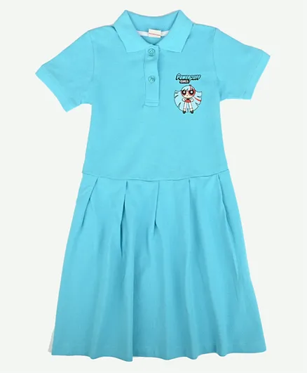 فاين لوك فستان رياضي مطبوع للفتيات - أزرق