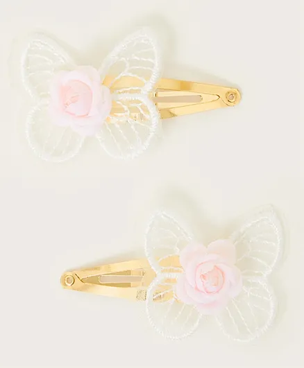 Monsoon Children Lacey Butterfly Hair Clips Set - 2 Pieces